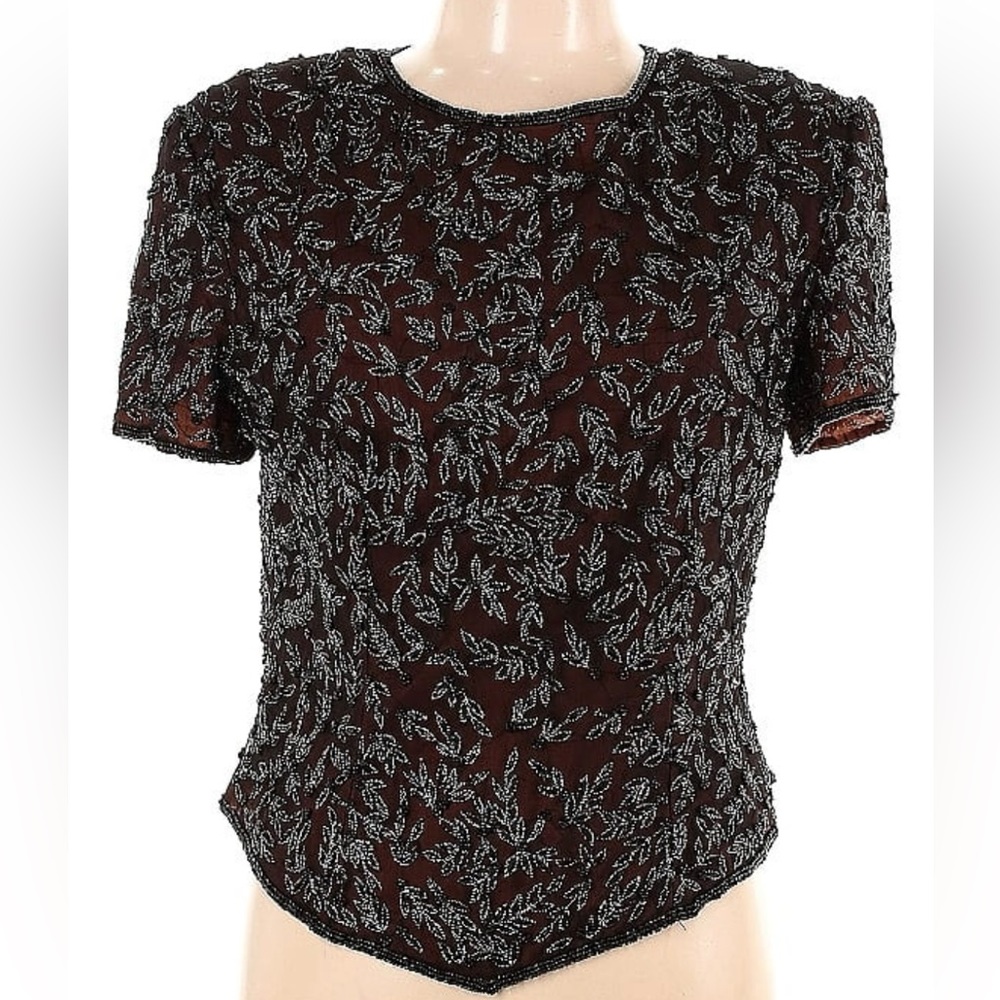 VTG. Embellished silk blouse